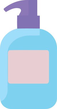 Sıvı el sabunu minimalist vektör çizimi için plastik kap