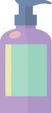 Sıvı el sabunu minimalist vektör çizimi için plastik kap