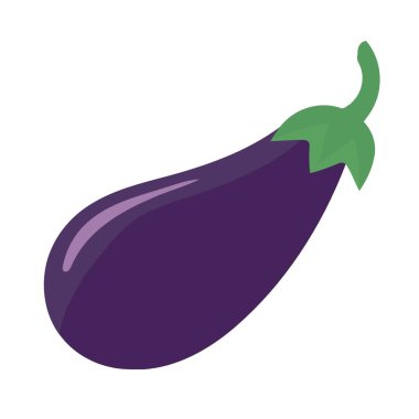 patlıcan mor yiyecekler izole edilmiş beyaz arkaplan minimalist vektör çizimi