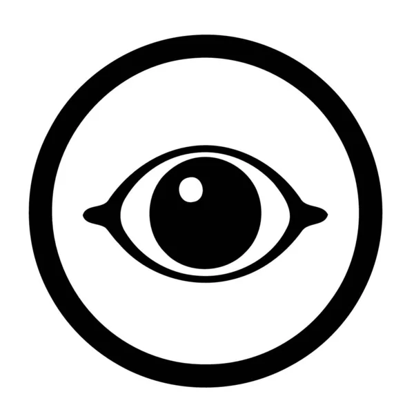 Černobílé Umělecké Lidské Oko Ikona Nebo Symbol Minimalistický Vektor Ilustrace — Stockový vektor