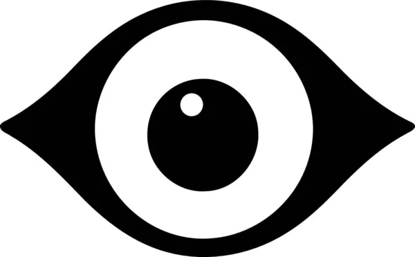 Icona Dell Occhio Umano Artistico Bianco Nero Simbolo Illustrazione Vettoriale — Vettoriale Stock
