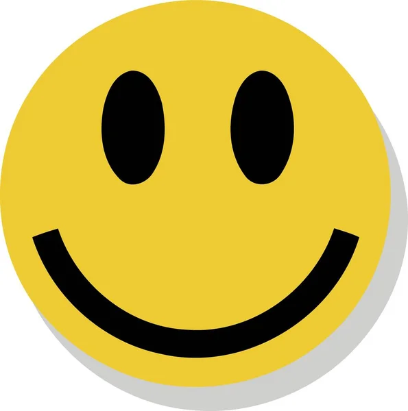 Icono Cara Amarilla Sonriendo Feliz Vector Minimalista Ilustración — Vector de stock