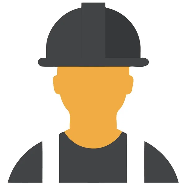 Avatar Constructeur Travailleur Homme Icône Minimaliste Vecteur Illustration — Image vectorielle