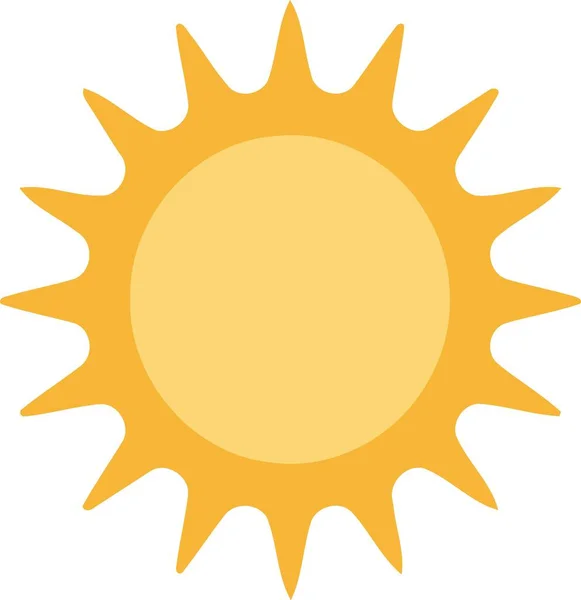 Icona Del Sole Con Raggi Giallo Minimalista Illustrazione Vettoriale — Vettoriale Stock