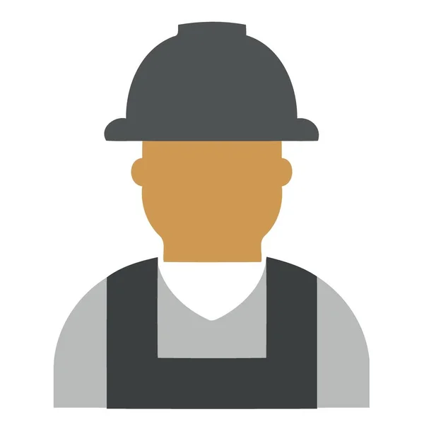 Avatar Constructor Trabajador Hombre Icono Ilustración Vectorial Minimalista — Vector de stock