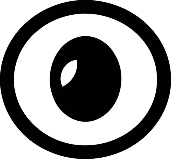 Icona Dell Occhio Umano Artistico Bianco Nero Simbolo Illustrazione Vettoriale — Vettoriale Stock