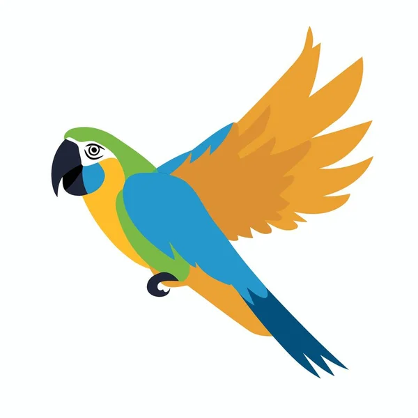 Ζώο Παπαγάλος Macaw Πετούν Διανυσματική Απεικόνιση Μινιμαλιστικό — Διανυσματικό Αρχείο