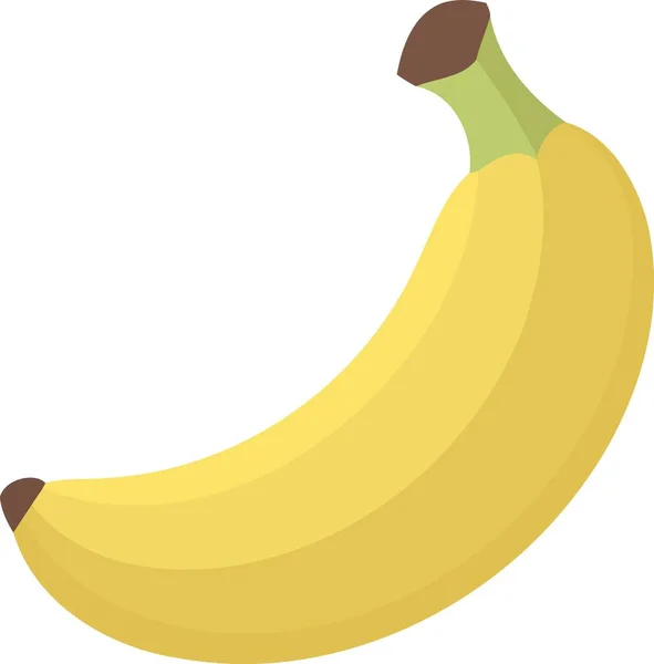 Yellow Banana Fruit Isolated Minimalistic Vector Illustration — Stock Vector