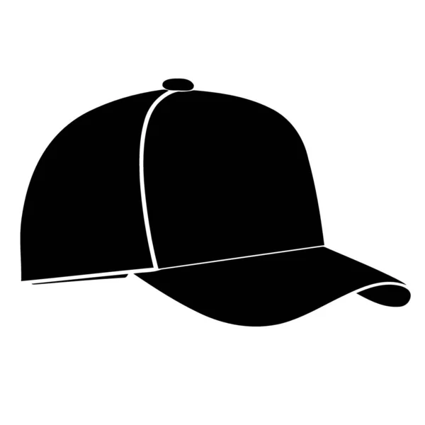 Topi Olahraga Bisbol Dalam Gambar Vektor Minimalis Hitam Dan Putih - Stok Vektor
