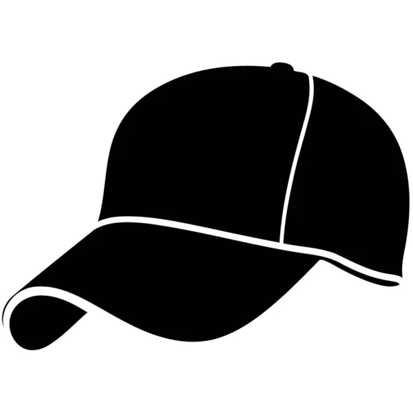 Baseball Sportmütze Schwarz Weißer Minimalistischer Vektorillustration — Stockvektor