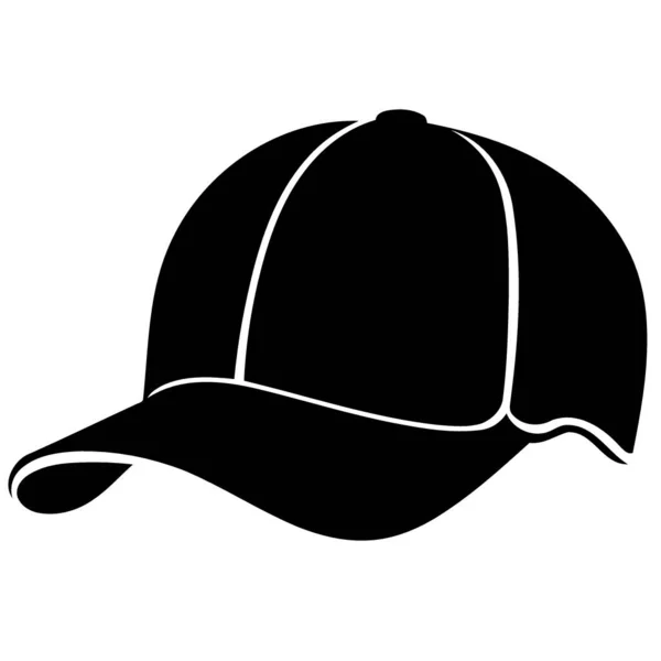 Baseball Sportmütze Schwarz Weißer Minimalistischer Vektorillustration — Stockvektor