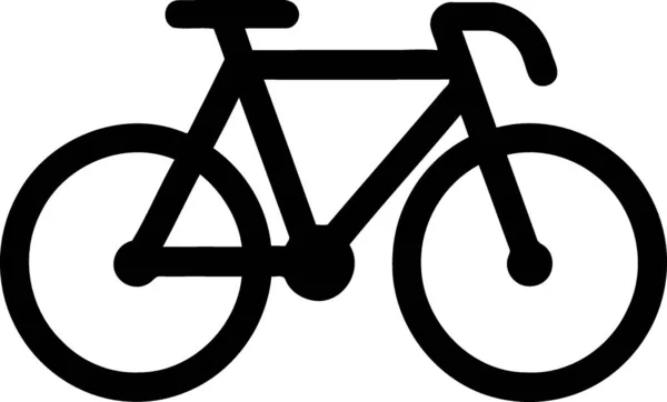 Black Silhouette Common Bicycle Minimalist Vector Illustration — Stock Vector