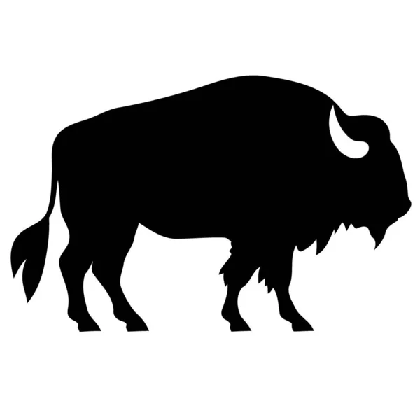 野牛的黑色轮廓简约的向量图解 — 图库矢量图片
