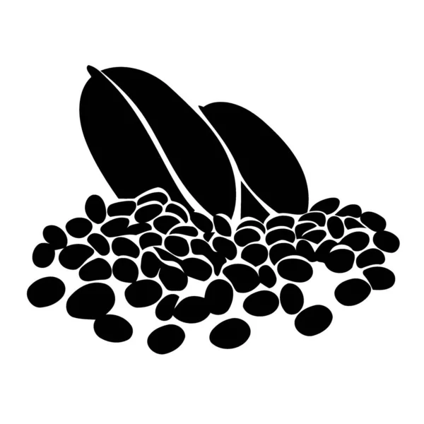 创造性的黑白咖啡豆构图简约的矢量图解 — 图库矢量图片