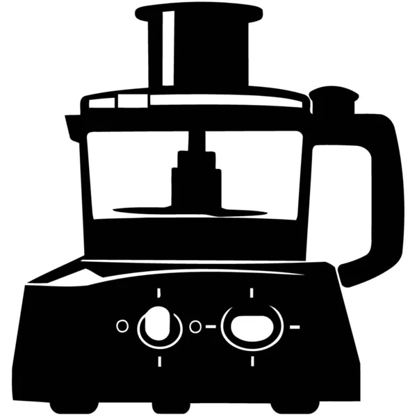 Elektronische Küchenmaschine Schwarz Weiß Minimalistischer Vektorillustration — Stockvektor