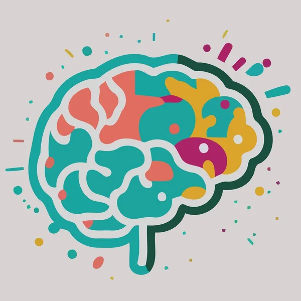 Ludzki Mózg Układ Nerwowy Logo Minimalistyczny Wektor Ilustracja — Wektor stockowy