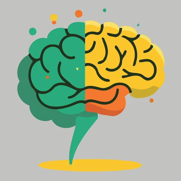 Ilustração Vetor Minimalista Logotipo Sistema Nervoso Cerebral Humano — Vetor de Stock