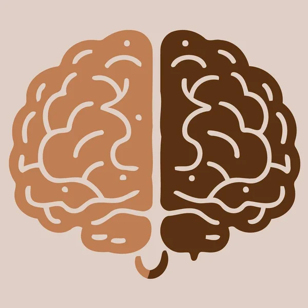 Minimalistická Vektorová Ilustrace Loga Lidského Mozku — Stockový vektor