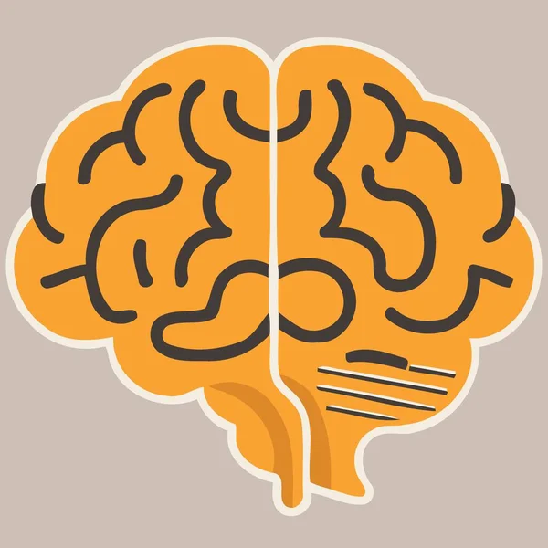 Minimalistická Vektorová Ilustrace Loga Lidského Mozku — Stockový vektor