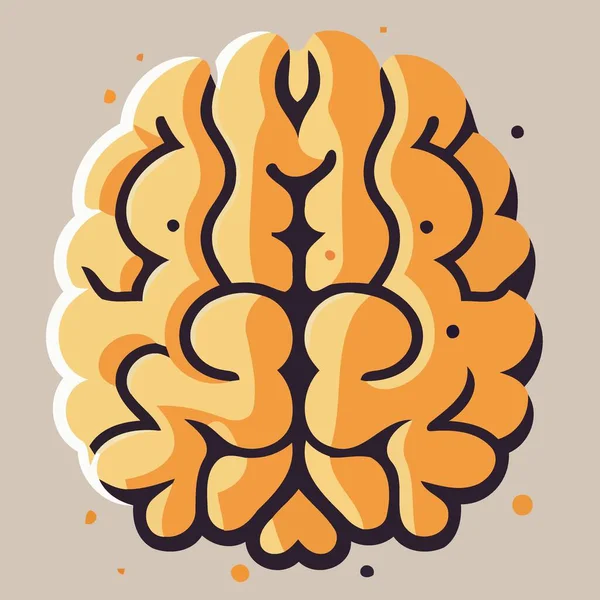 Human Brain Nervous System Logo Minimalist Vector Illustration — Stock Vector