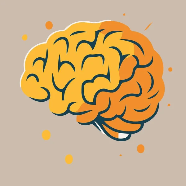 Human Brain Nervous System Logo Minimalist Vector Illustration — Stock Vector