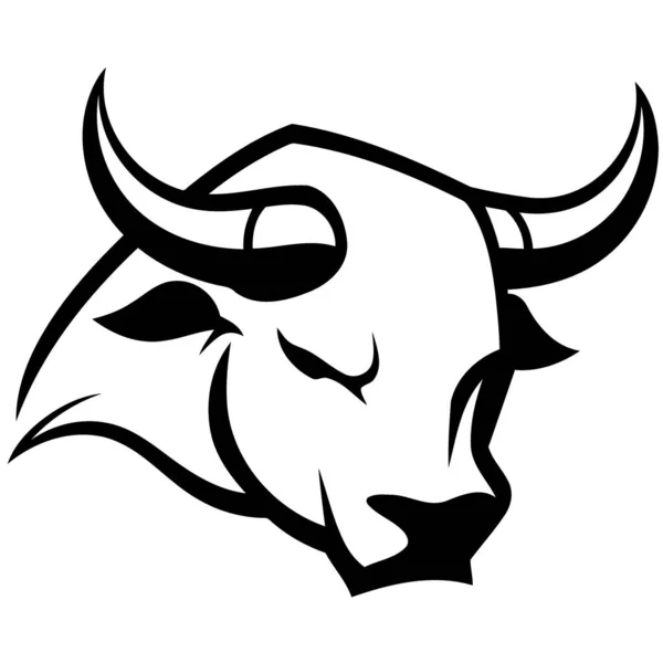Ilustração Minimalista Vetor Cabeça Vaca Preta Branca — Vetor de Stock