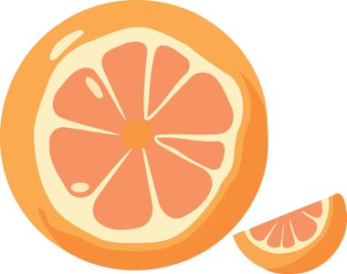 Dilimlenmiş turuncu turunçgil meyve minimalist vektör çizimi