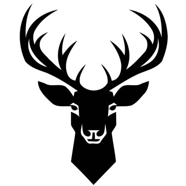 geyik kafası logosu minimalist vektör çizimi
