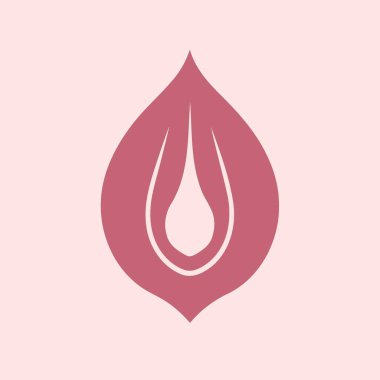 Jinekolojik sağlık teması için kadın vulva simgesi logosu