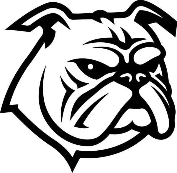 Cão Bulldog Animal Preto Branco Ilustração Vetor Minimalista —  Vetores de Stock