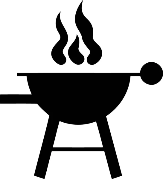 Barbecue Grill Object Zwart Wit Silhouet Vector Illustratie Minimalistisch — Stockvector