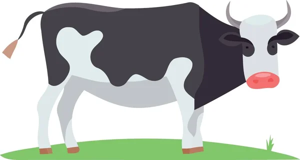 草の野の哺乳類の牛のミニマリストベクトルイラスト — ストックベクタ