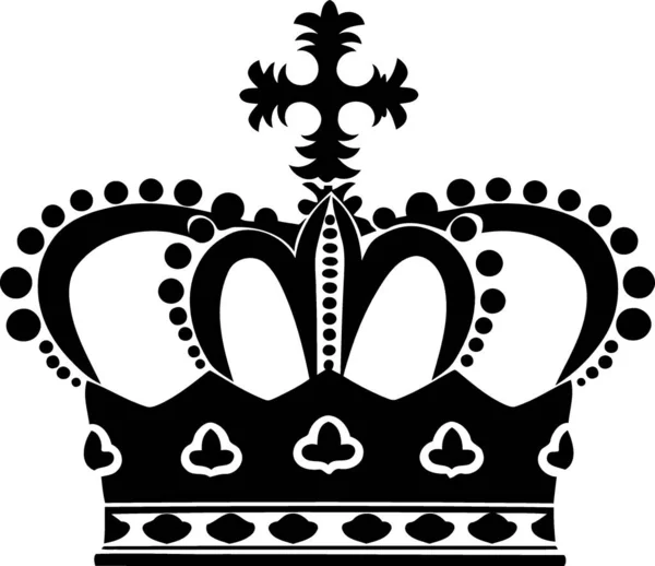 Black White Silhouette Crown Object Minimalistic Vector Illustration — Stock Vector