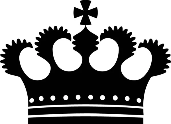Black White Silhouette Crown Object Minimalistic Vector Illustration — Stock Vector