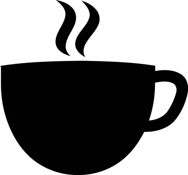 Kaffee Oder Teebecher Schwarz Weiß Silhouette Vektor Illustration Minimalistisch — Stockvektor