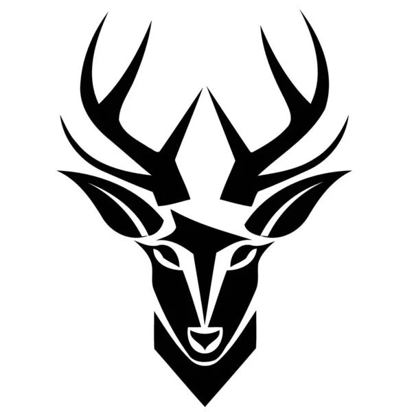 Hirsch Tier Kopf Logo Minimalistische Vektor Illustration — Stockvektor