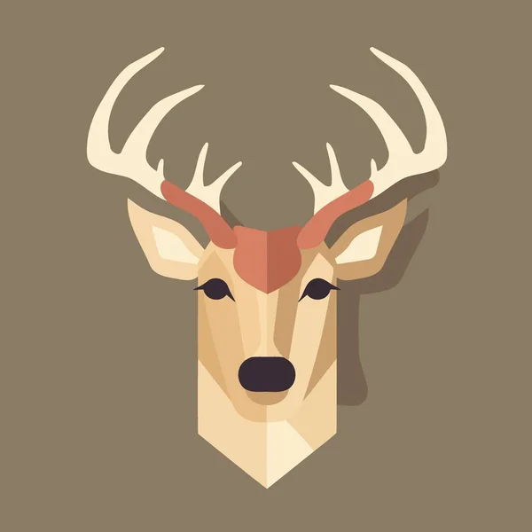 Deer Animal Cabeça Logotipo Minimalista Vetor Ilustração — Vetor de Stock