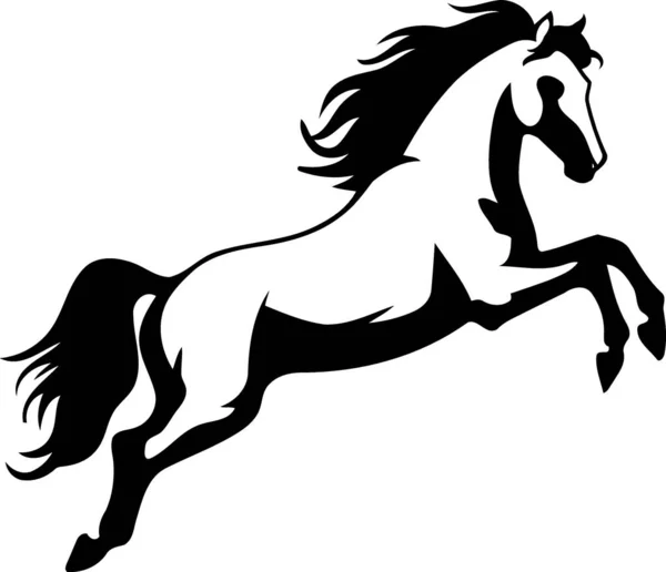 animal horse rearing black and white silhouette minimalist vector illustration