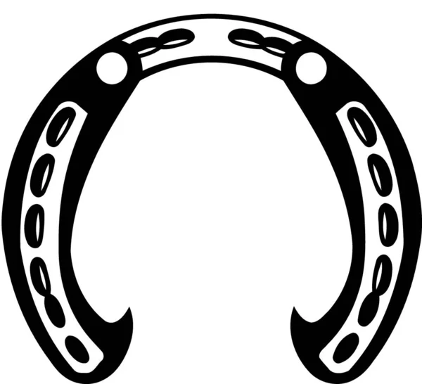 Black White Silhouette Horseshoe Object Minimalistic Vector Illustration — Stock Vector