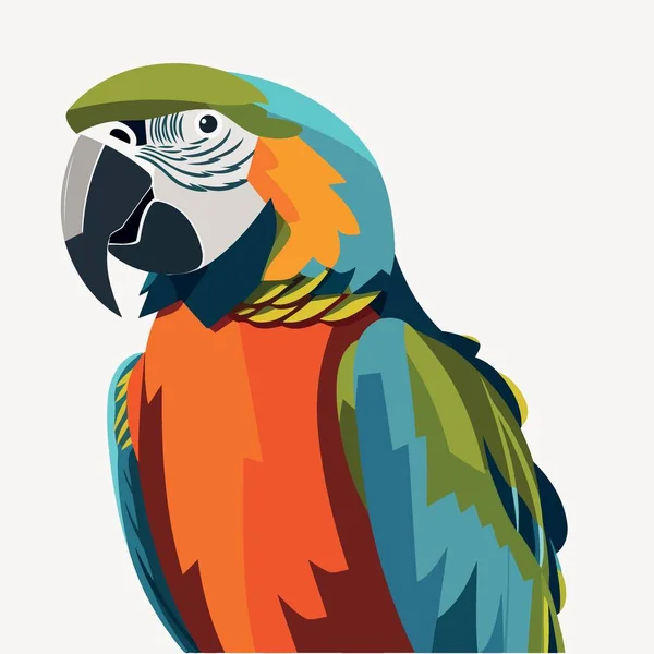 Pájaro Tropical Animal Retrato Guacamayo Minimalista Vector Ilustración — Vector de stock