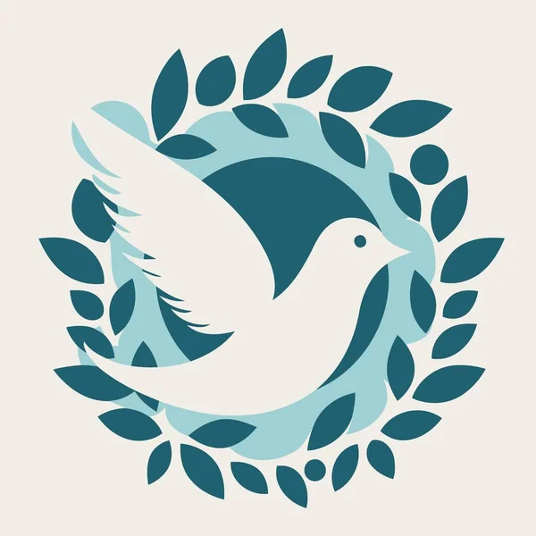 Символ Мира Животных Белых Голубей Минималистическая Векторная Иллюстрация — стоковый вектор