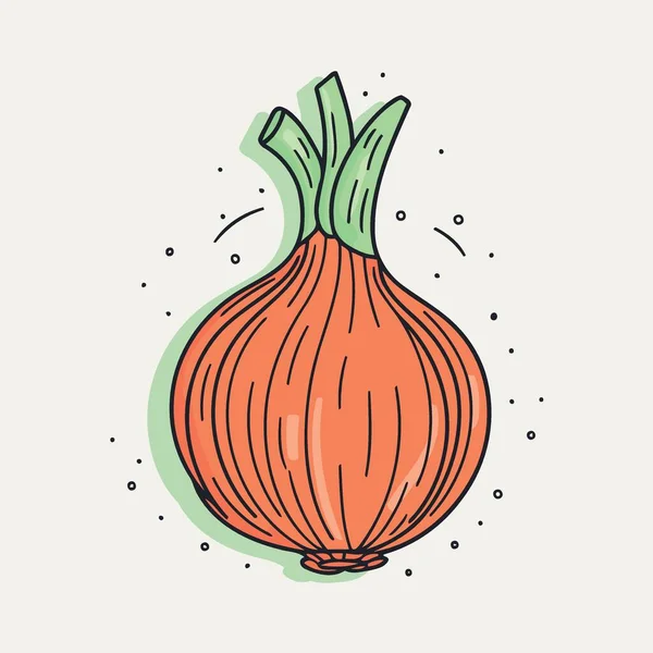 Food Onion Orange Color Isolated Minimalist Vector Illustration — Stock Vector
