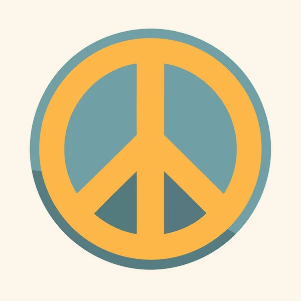 Símbolo Paz Amarelo Círculo Azul Ilustração Vetor Minimalista — Vetor de Stock