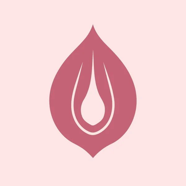 Logotipo Ícone Vulva Feminina Para Tema Saúde Ginecológica Ilustração Vetorial — Vetor de Stock