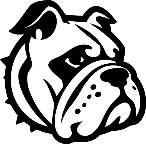 Hond Bulldog Dier Zwart Wit Minimalistische Vector Illustratie — Stockvector