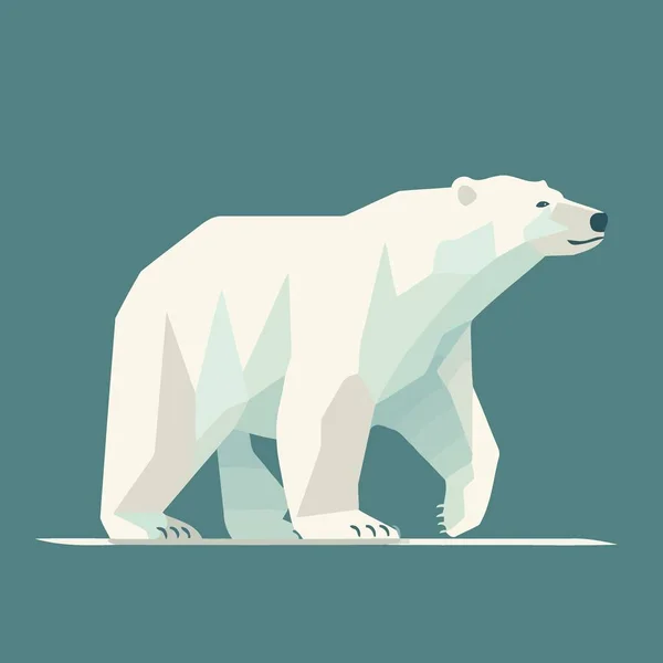 Weißer Eisbär Isoliert Auf Blauem Hintergrund Minimalistische Vektorillustration — Stockvektor
