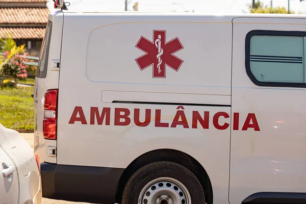 Apore Goias Brazil 2023 Small White Vehicle Emergency Hospital Ambulance — 图库照片