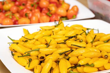 Seçici odaklı bir biber seti.