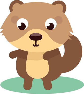 Hayvan memeli şirin kunduz minimalist vektör çizimi