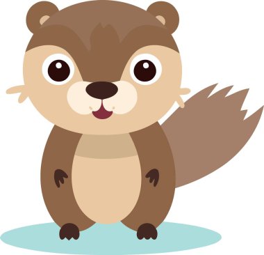 Hayvan memeli şirin kunduz minimalist vektör çizimi